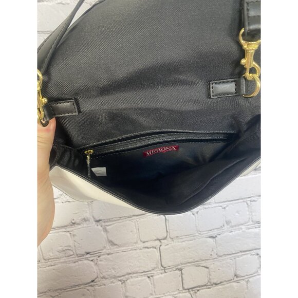 LAST CHANCE Merona Black & White Colorblocked Gold Crossbody Purse - Picture 6 of 9